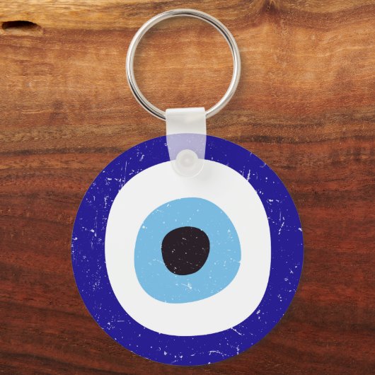 Grieks Kwaad Oog Verdrietig Ontwerp Sleutelhanger (Achterkant)
