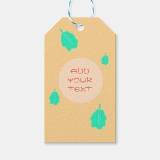 Grieks label floral turquoise gift cadeaulabel (Voorkant)