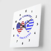 Grieks land van de hartvlag vierkante klok (Hoek)