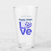 Grieks liefdesvlag Blauw op maat Glas (Voorkant)