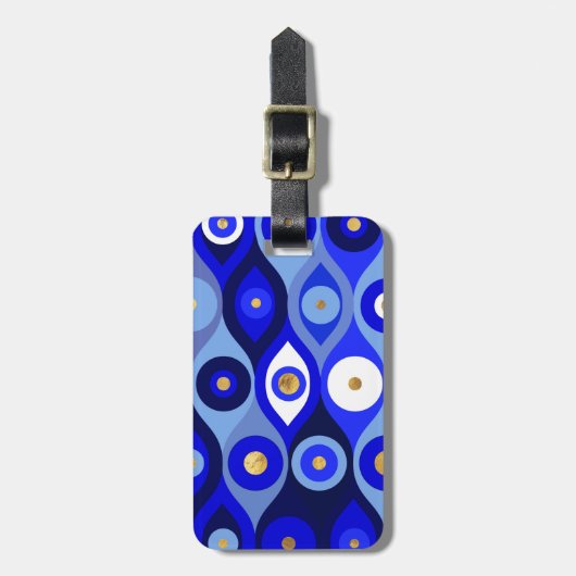 Grieks Mati Mataki - Matiasma Evil Eye blue Bagagelabel (Voorkant verticaal)