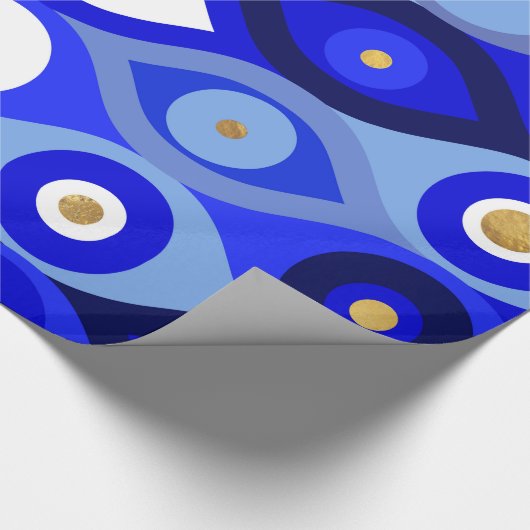 Grieks Mati Mataki - Matiasma Evil Eye blue Cadeaupapier (Hoek)