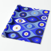 Grieks Mati Mataki - Matiasma Evil Eye blue Cadeaupapier (Uitgerold)