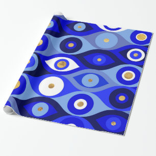 Grieks Mati Mataki - Matiasma Evil Eye blue Cadeaupapier