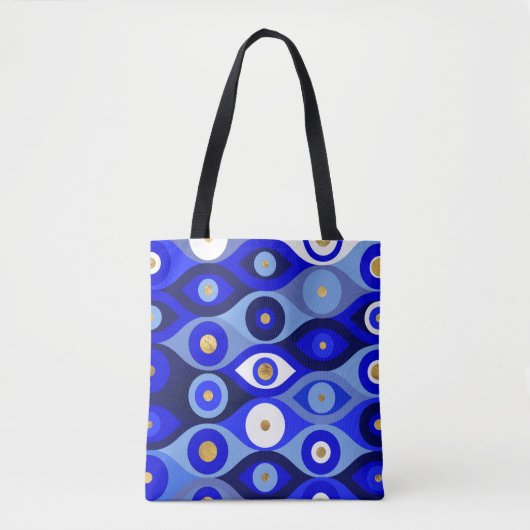 Grieks Mati Mataki - Matiasma Evil Eye blue Tote Bag (Voorkant)
