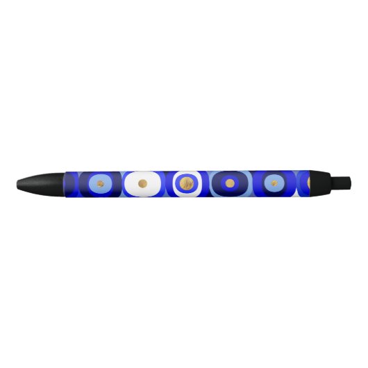 Grieks Mati Mataki - Matiasma Evil Eye blue Zwarte Inkt Pen (Voorkant)