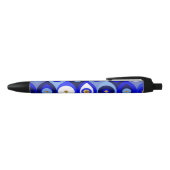 Grieks Mati Mataki - Matiasma Evil Eye blue Zwarte Inkt Pen (Bovenkant)
