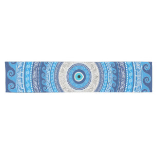 Grieks Mati Mataki - Matiasma Evil Eye ornamed #2 Korte Tafelloper