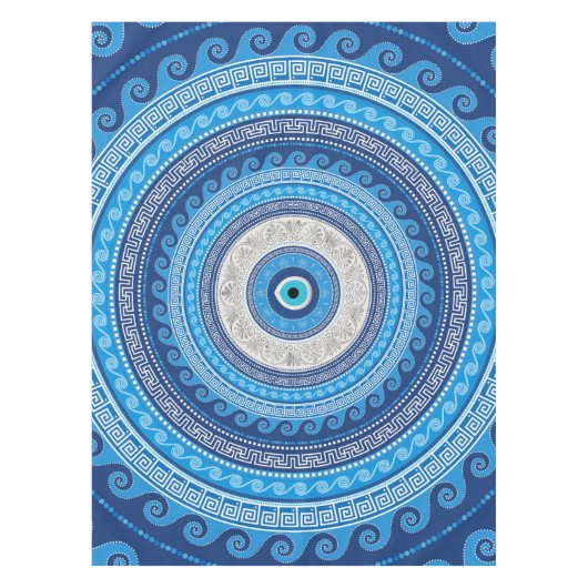 Grieks Mati Mataki - Matiasma Evil Eye ornamed #2 Tafelkleed (Voorkant)