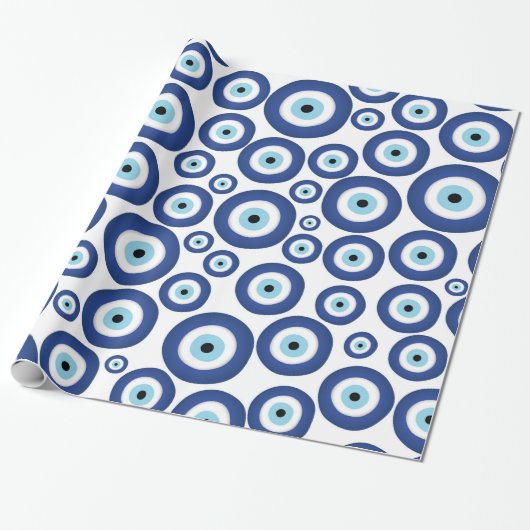 Grieks Mati Mataki - Matiasma Evil Eye Pattern #1 Cadeaupapier (Uitgerold)
