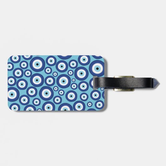 Grieks Mati Mataki - Matiasma Evil Eye Pattern #2 Bagagelabel (Achterkant horizontaal)