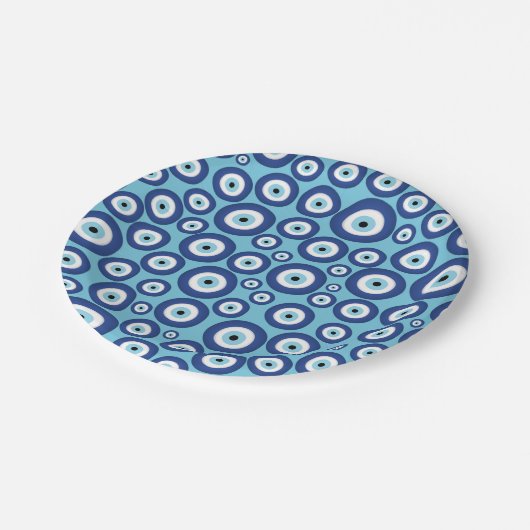 Grieks Mati Mataki - Matiasma Evil Eye Pattern #2 Papieren Bordje (Gekanteld)