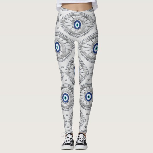 Grieks Mati Mataki - Matiasma Evil Eye Pattern #3 Leggings (Voorkant)