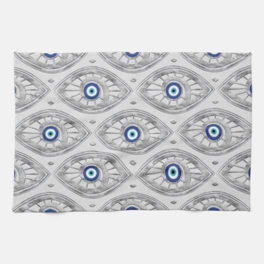 Grieks Mati Mataki - Matiasma Evil Eye Pattern #3 Theedoek (Horizontaal)