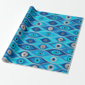 Grieks Mati Mataki - Matiasma Evil Eye Pattern Cadeaupapier (Uitgerold)
