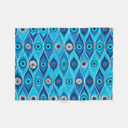 Grieks Mati Mataki - Matiasma Evil Eye Pattern Fleece Deken (Voorkant (Horizontaal))