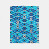 Grieks Mati Mataki - Matiasma Evil Eye Pattern Fleece Deken (Voorkant)