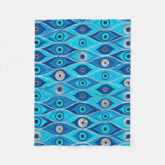 Grieks Mati Mataki - Matiasma Evil Eye Pattern Fleece Deken (Voorkant)