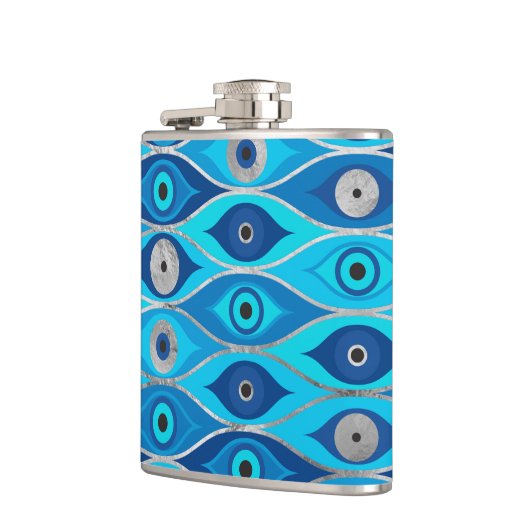 Grieks Mati Mataki - Matiasma Evil Eye Pattern Heupfles (Links)