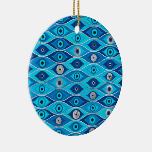 Grieks Mati Mataki - Matiasma Evil Eye Pattern Keramisch Ornament (Rechts)