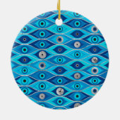 Grieks Mati Mataki - Matiasma Evil Eye Pattern Keramisch Ornament (Achterkant)