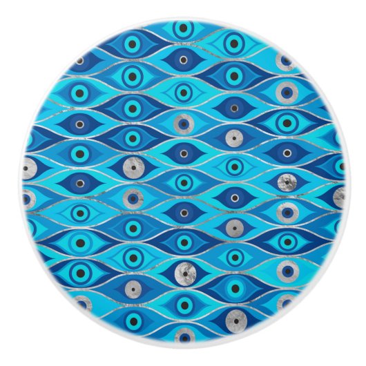 Grieks Mati Mataki - Matiasma Evil Eye Pattern Keramische Knop (Voorkant)