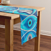 Grieks Mati Mataki - Matiasma Evil Eye Pattern Korte Tafelloper (Voorbeeld)