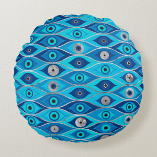 Grieks Mati Mataki - Matiasma Evil Eye Pattern Rond Kussen