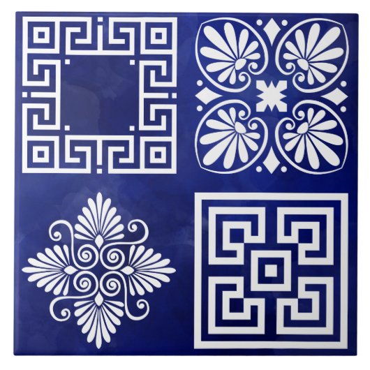 Grieks Meander - Grieks sleutel Ornament Tegeltje (Voorkant)