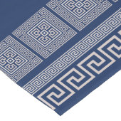 Grieks Meander - Griekse sleutel - blauw en beige Lange Tafelloper (Hoek)