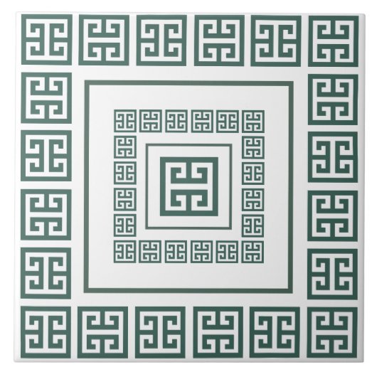 Grieks Meander Keramische Tegel Tegeltje (Voorkant)