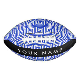 Grieks Meander Key Blue, Jouw naam, Personaliseren American Football