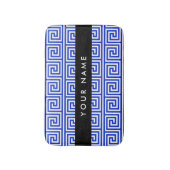 Grieks Meander Key Blue, Jouw naam, Personaliseren Badmat (Voorkant Verticaal)