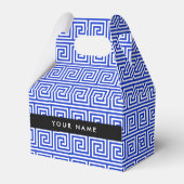 Grieks Meander Key Blue, Jouw naam, Personaliseren Bedankdoosjes (Voorkant Zijde)