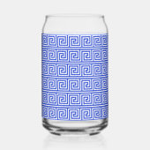 Grieks Meander Key Blue, Jouw naam, Personaliseren Blikvorm Glas (Links)