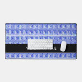 Grieks Meander Key Blue, Jouw naam, Personaliseren Bureaumat (Keyboard & Muis)