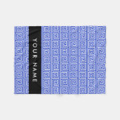 Grieks Meander Key Blue, Jouw naam, Personaliseren Fleece Deken (Voorkant (Horizontaal))