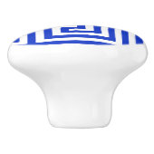 Grieks Meander Key Blue, Jouw naam, Personaliseren Keramische Knop (Zijkant)