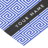 Grieks Meander Key Blue, Jouw naam, Personaliseren Korte Tafelloper (Hoek)