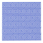 Grieks Meander Key Blue, Jouw naam, Personaliseren Kubus (Rechts)