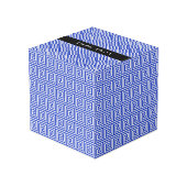 Grieks Meander Key Blue, Jouw naam, Personaliseren Kubus (Achter hoekig)