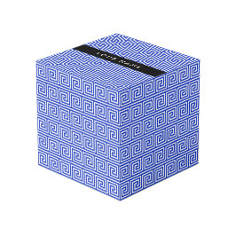 Grieks Meander Key Blue, Jouw naam, Personaliseren Kubus