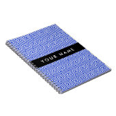 Grieks Meander Key Blue, Jouw naam, Personaliseren Notitieboek (Rechterzijde)