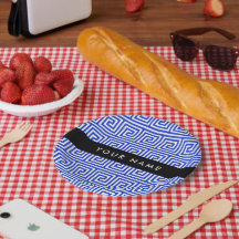 Grieks Meander Key Blue, Jouw naam, Personaliseren