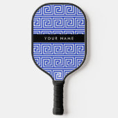 Grieks Meander Key Blue, Jouw naam, Personaliseren Pickleball Paddle (Achterkant)