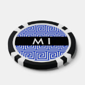 Grieks Meander Key Blue, Jouw naam, Personaliseren Poker Chips (Enkel)