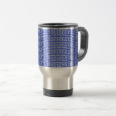 Grieks Meander Key Blue, Jouw naam, Personaliseren Reisbeker (Voorkant rechts)