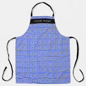 Grieks Meander Key Blue, Jouw naam, Personaliseren Schort (Voorkant)