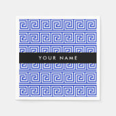 Grieks Meander Key Blue, Jouw naam, Personaliseren Servet (Voorkant)