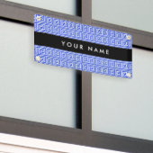 Grieks Meander Key Blue, Jouw naam, Personaliseren Spandoek (Buitenkant Gebouw)